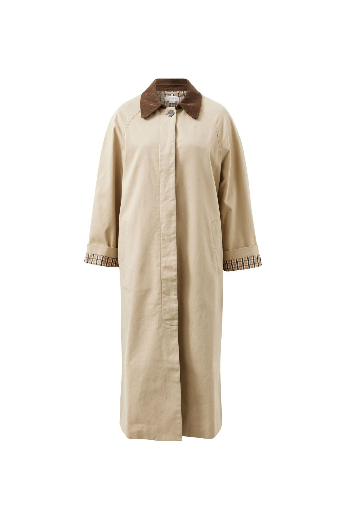 Ceres Ash Coat - sand/choc collar