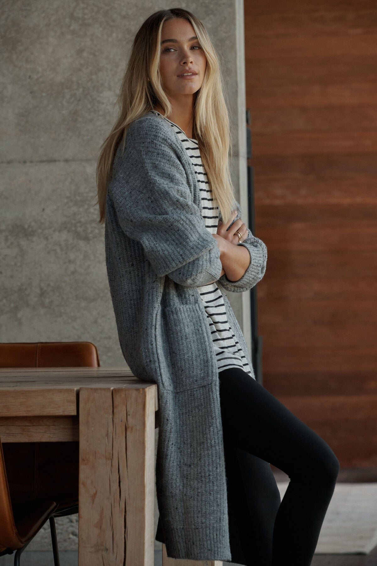 Ceres Life Longline Knit Cardigan - Mid Grey