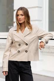 Stories Be Told Pathway Crop Trench Jacket - taupe