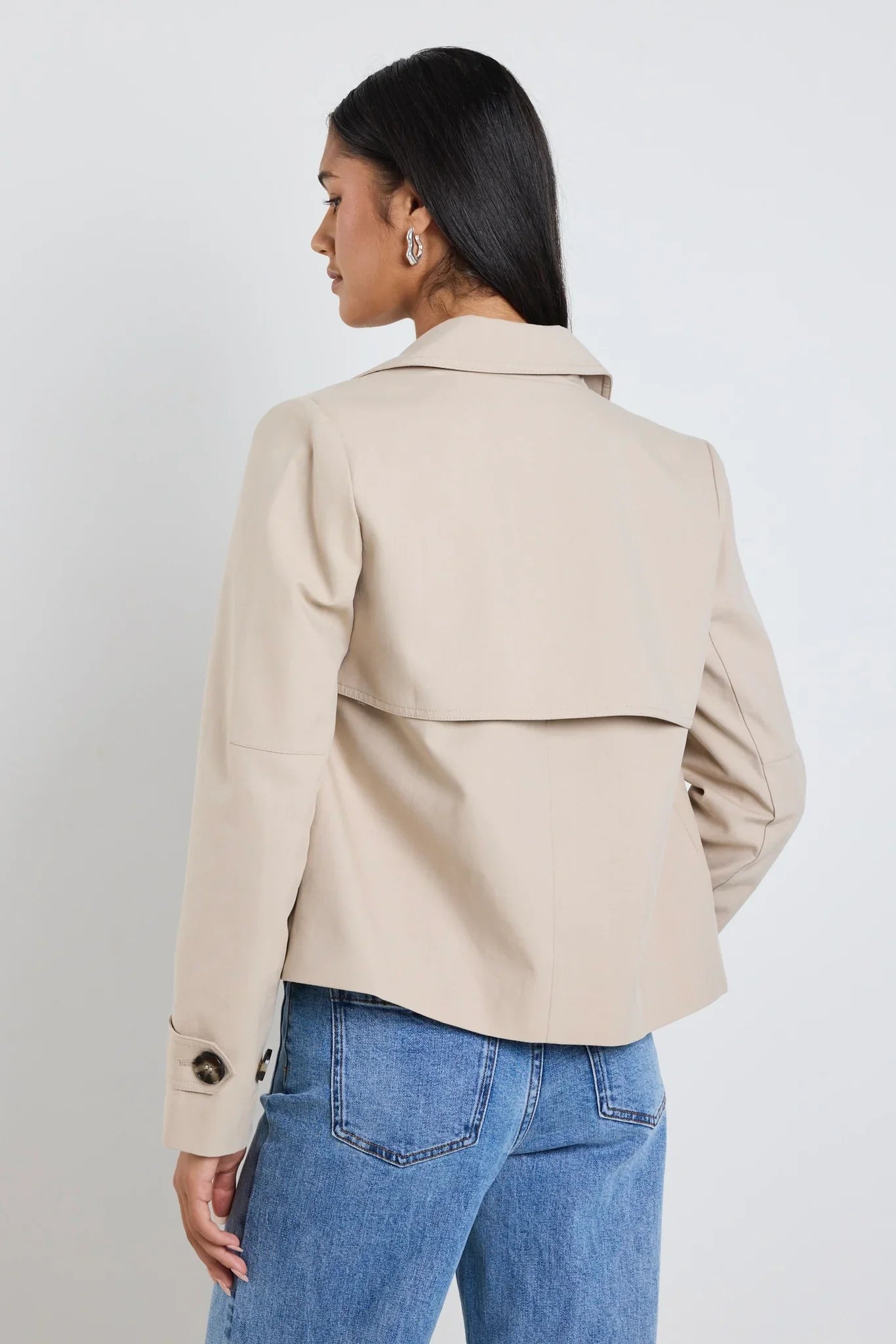 Stories Be Told Pathway Crop Trench Jacket - taupe