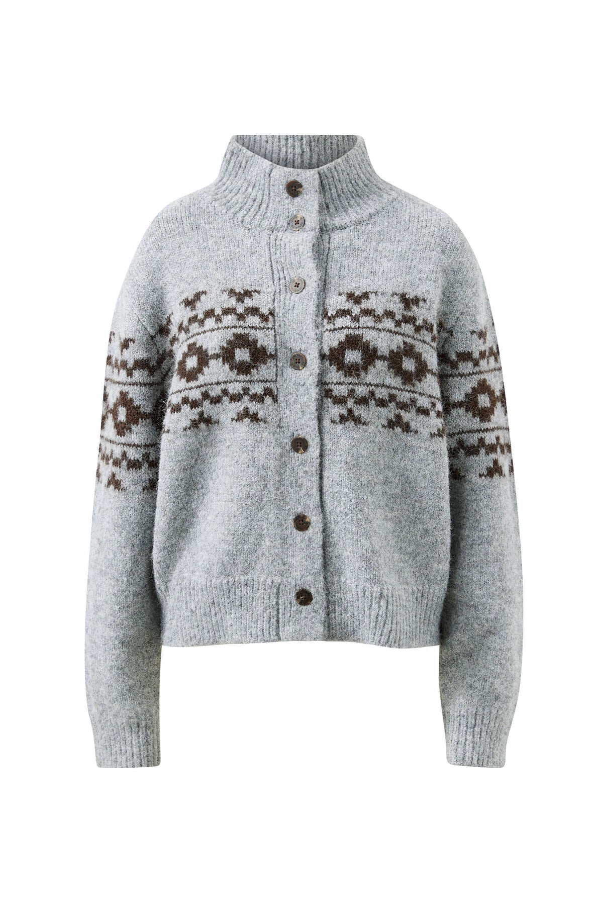 Ceres Orla Fair Isle Knit - grey marle choc