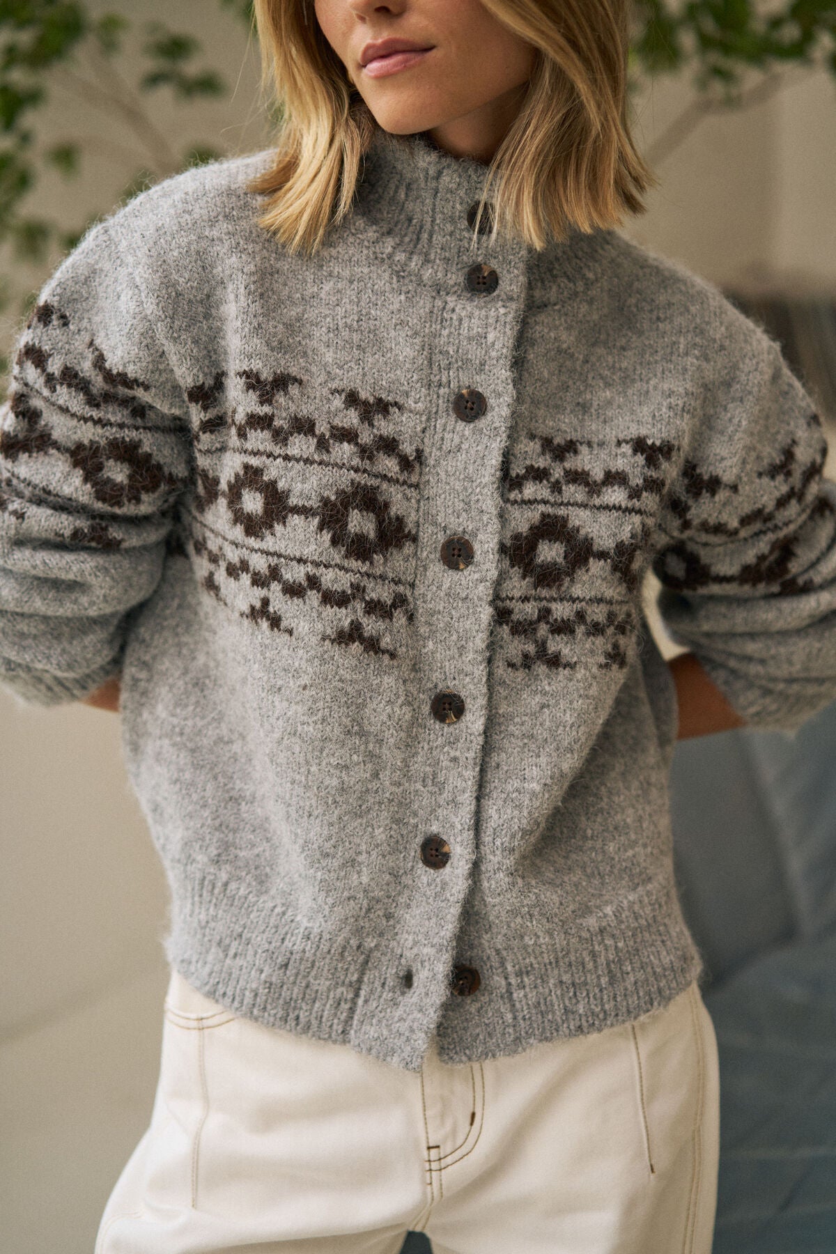 Ceres Orla Fair Isle Knit - grey marle choc