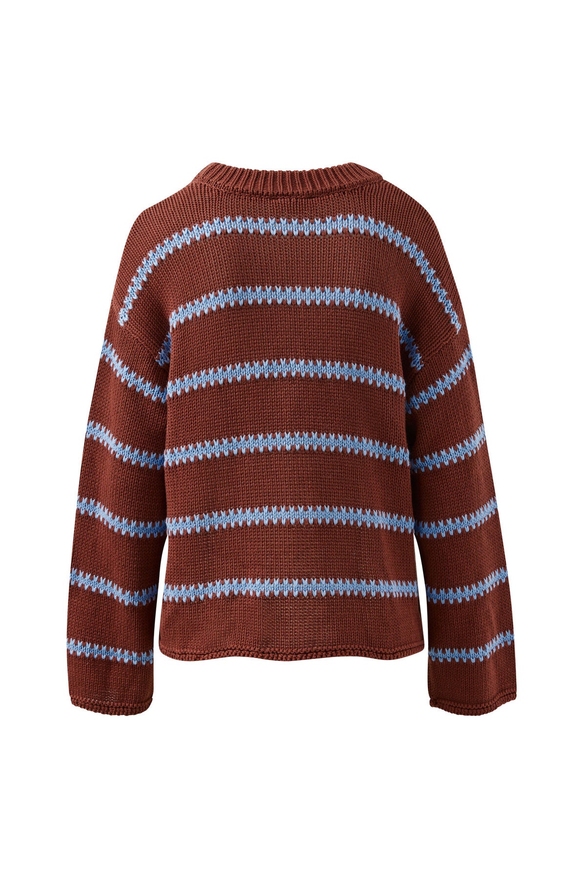 Ceres Lila Oversized Knit - burnt toffee stripe