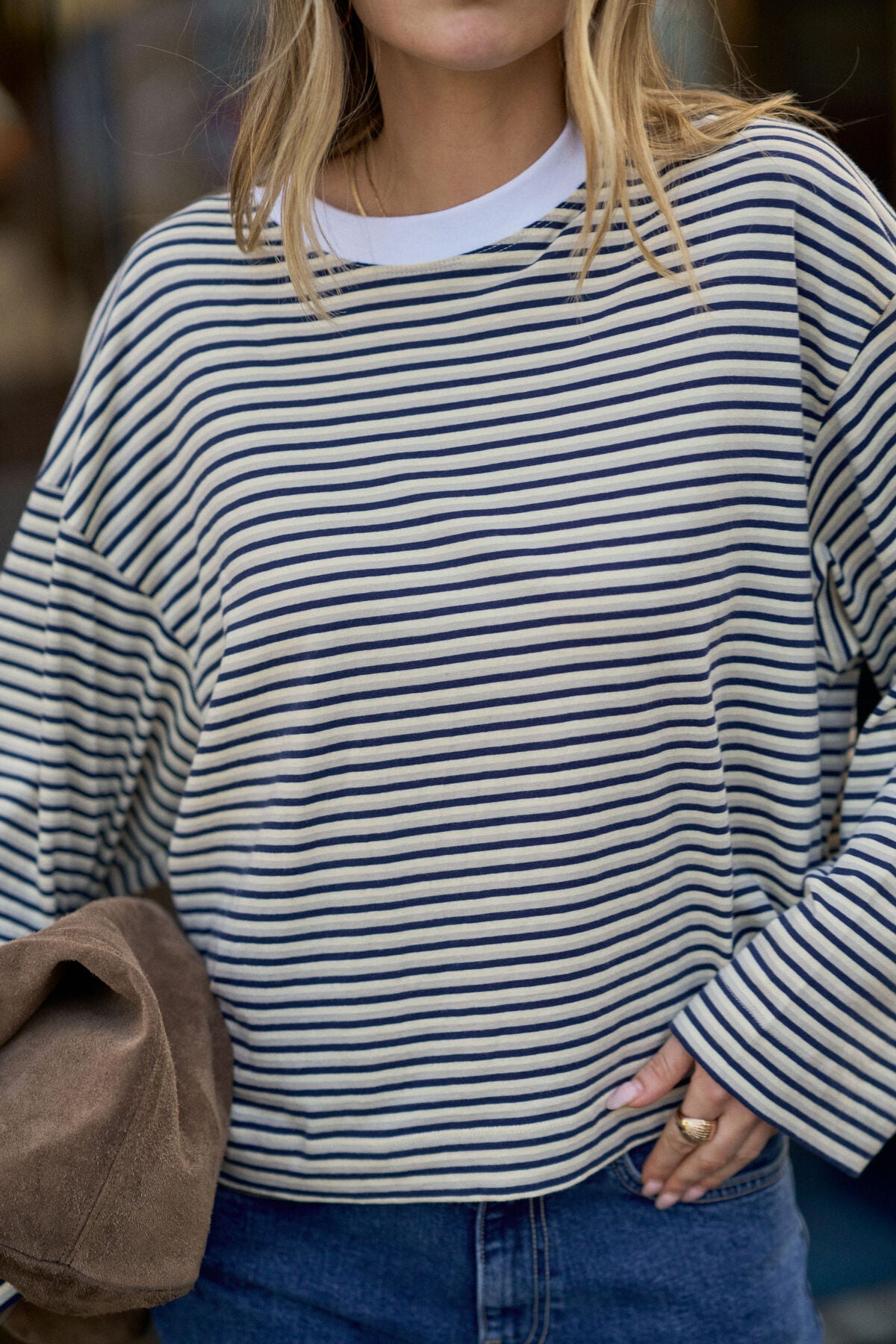 Ceres Beau Long Sleeve Tee - heritage navy/butter/stone stripe