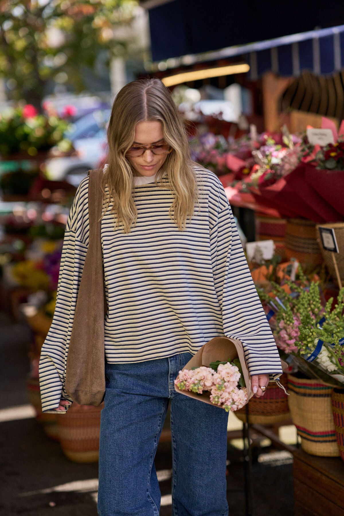 Ceres Beau Long Sleeve Tee - heritage navy/butter/stone stripe