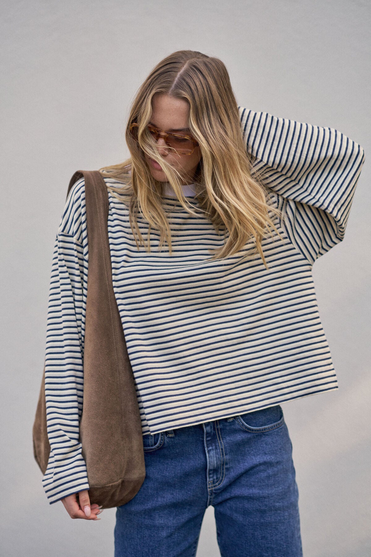Ceres Beau Long Sleeve Tee - heritage navy/butter/stone stripe