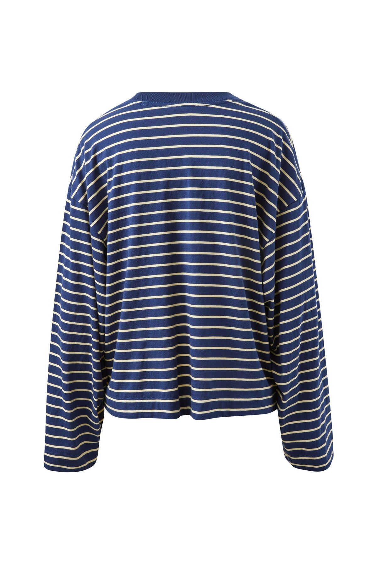 Ceres Beau Long Sleeve Slouchy Tee - heritage navy/ marshmallow stripe