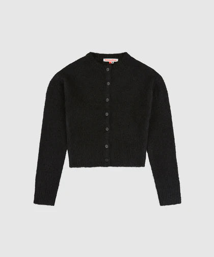 Holiday Shop Fluffy Knit Cardigan- black