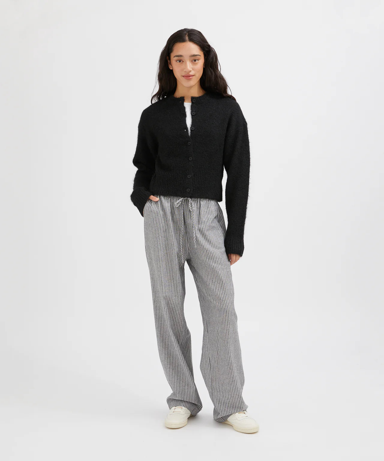 Holiday Shop Fluffy Knit Cardigan- black