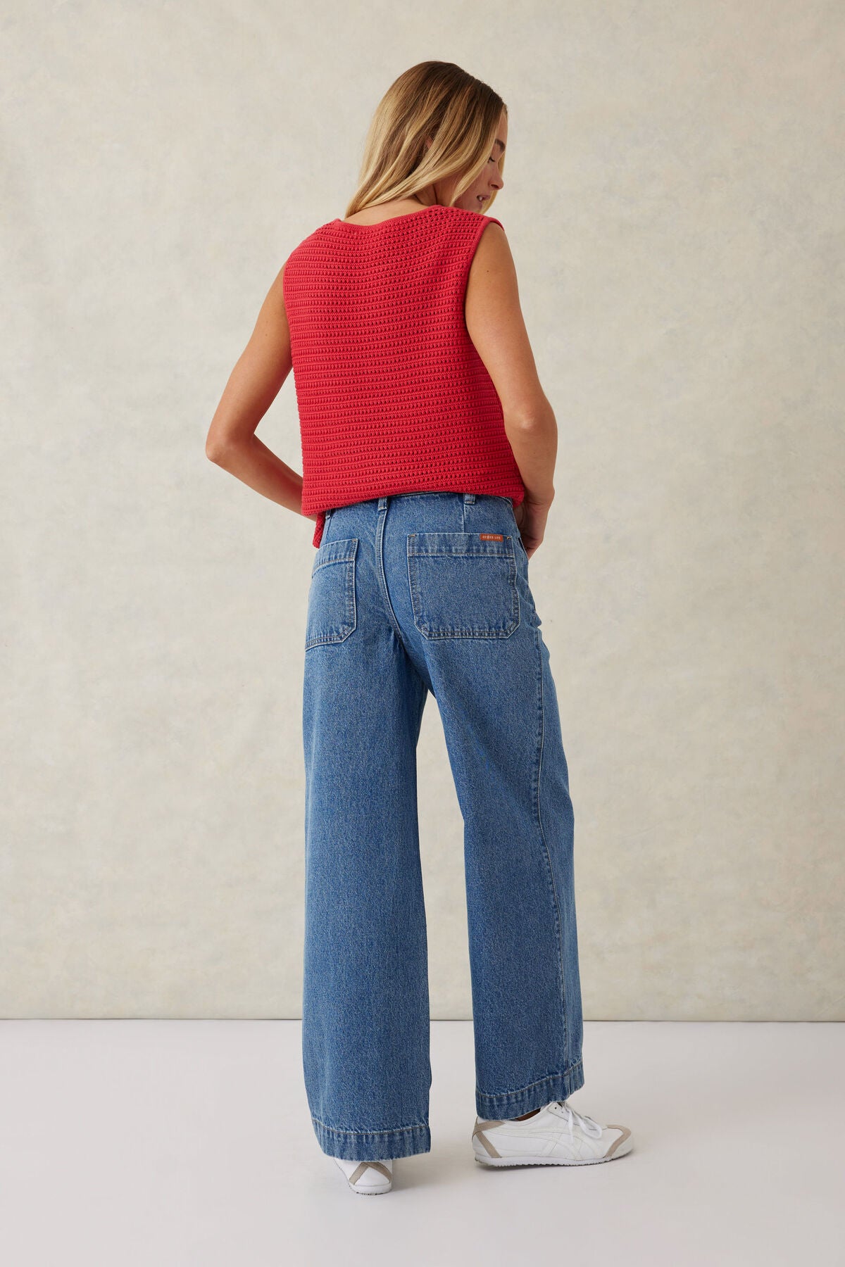 Ceres Life Wide Leg Stitch Pocket Jean