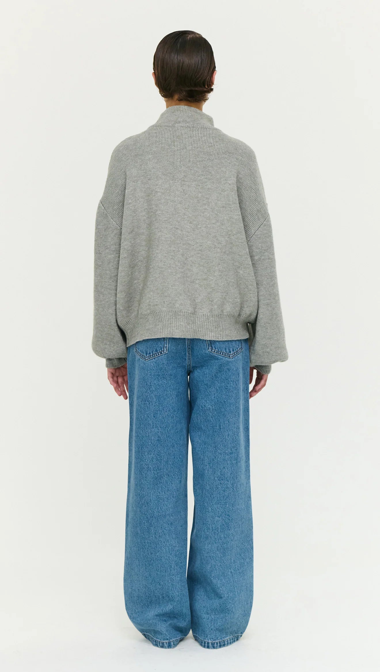 Staple the Label Harlow Oversized Zip Cardigan- soft grey