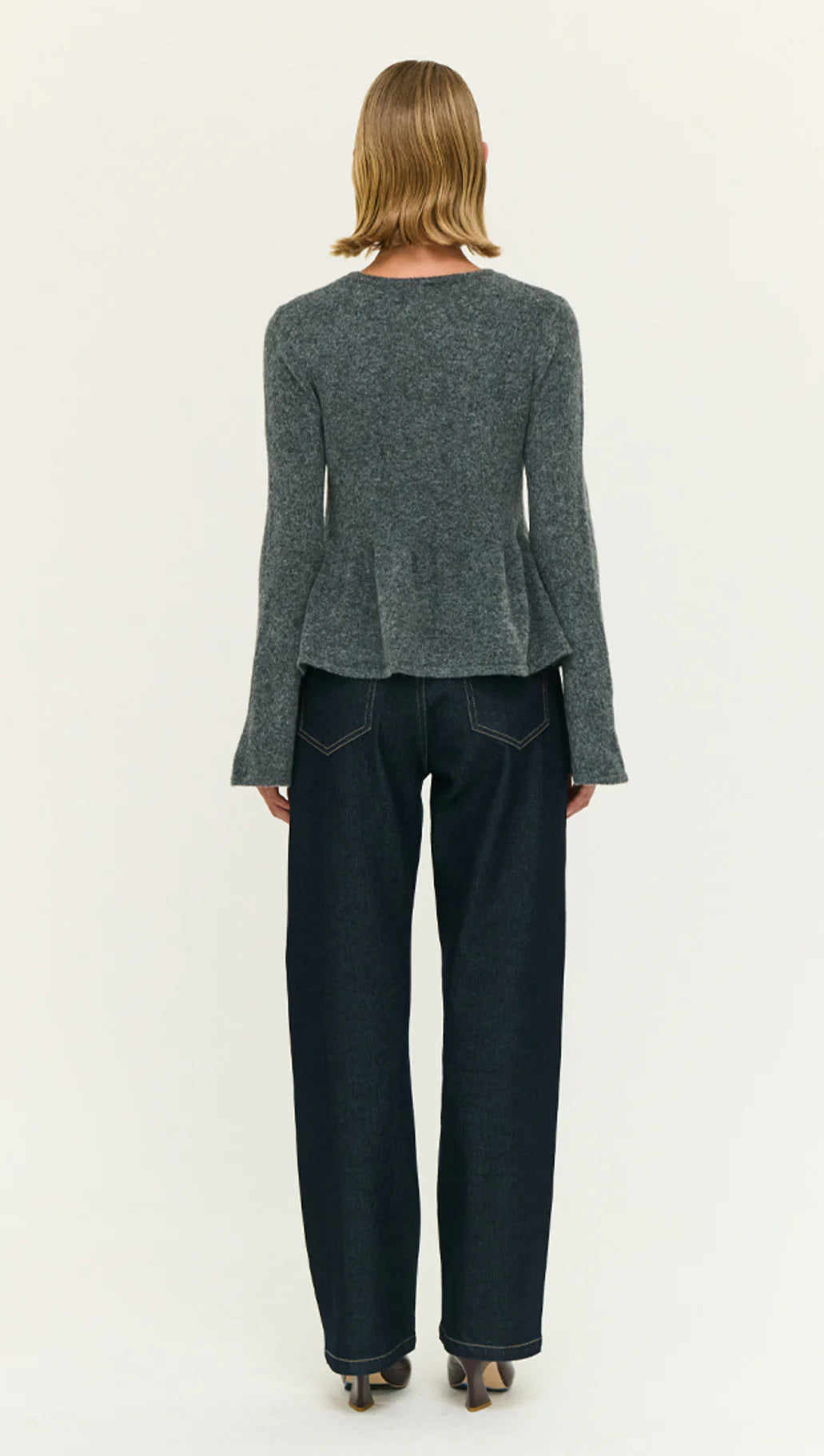 Staple the Label NoellePeplum Knit Top - charcoal