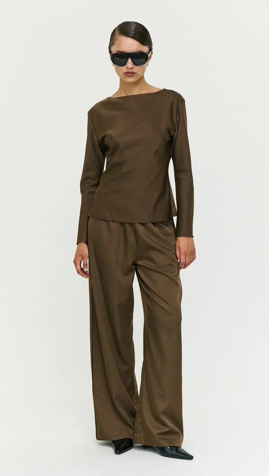 Staple the Label Dakota Bias Top - espresso