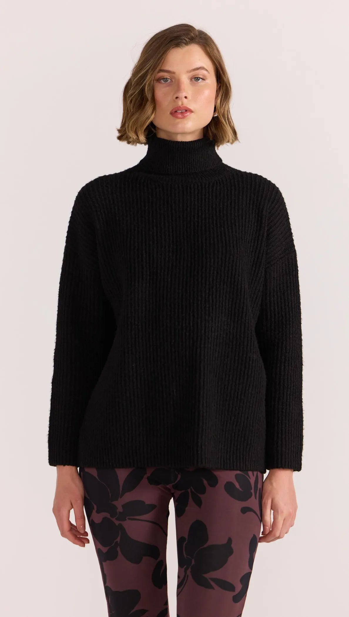 Staple the Label Cassia Roll Neck Jumper - black
