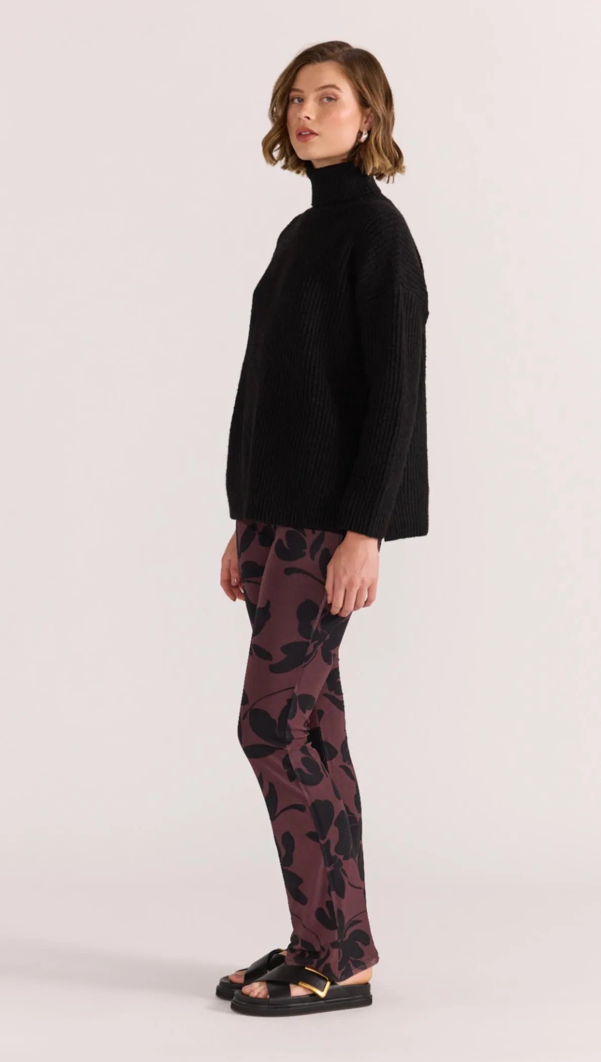 Staple the Label Cassia Roll Neck Jumper - black