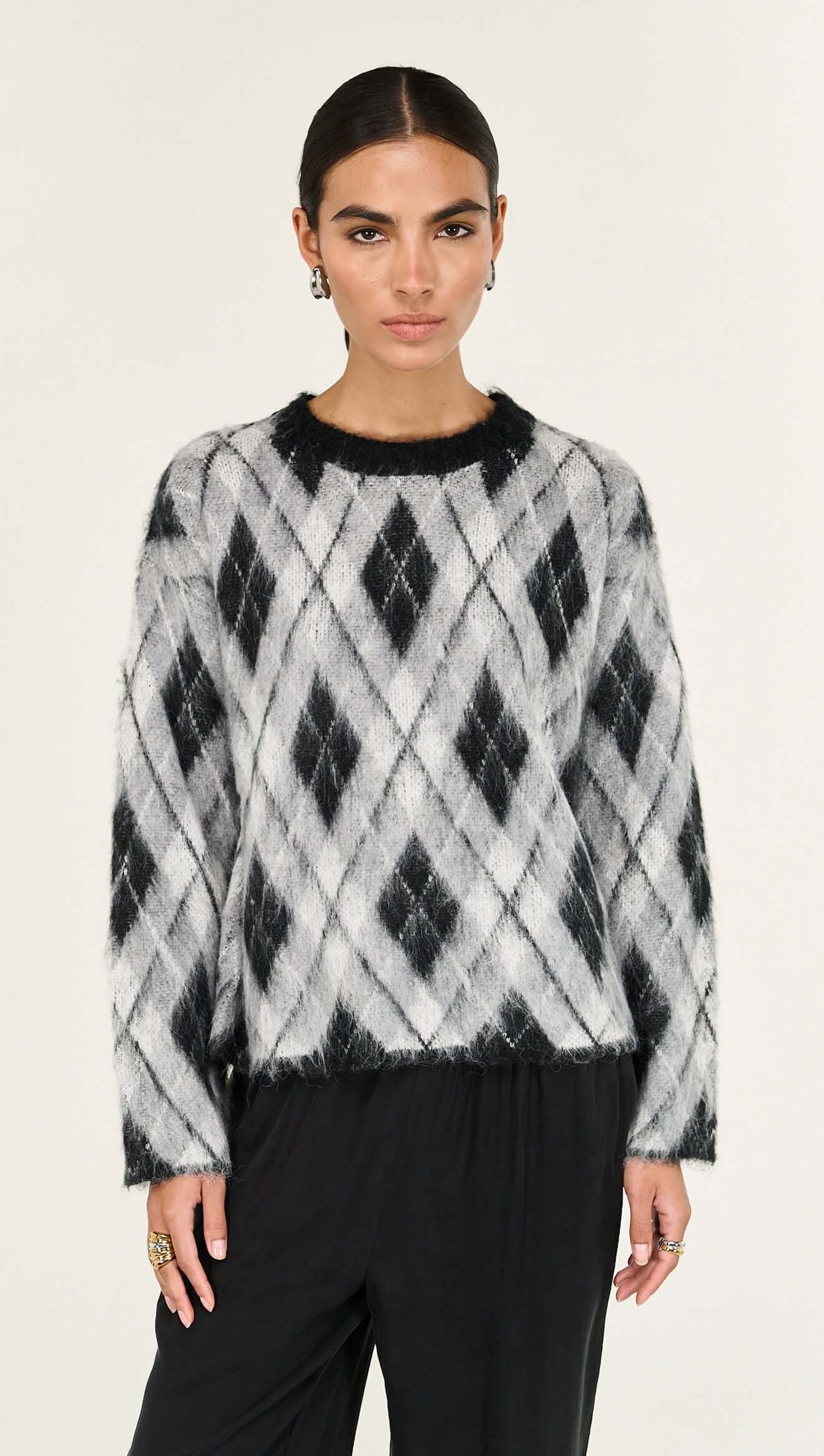 Staple the Label Camille Argyle Brushed Jumper