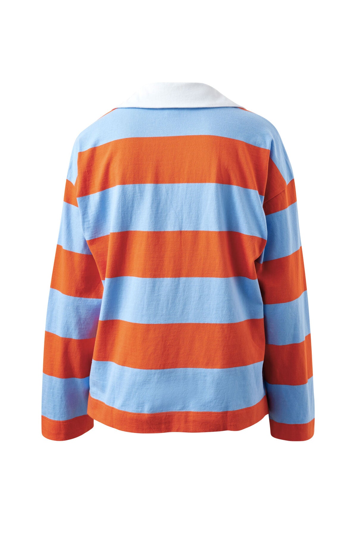 Ceres Shelby Slouchy Rugby Top - sky blue / flame stripe