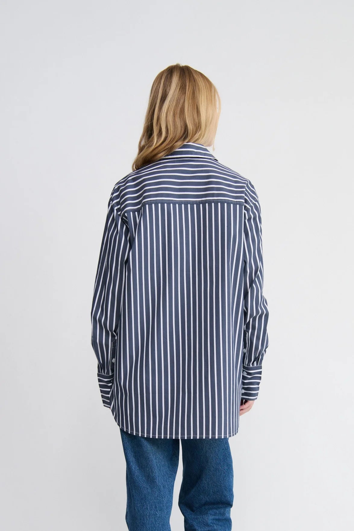 MAÉL Brand Florence Shirt - navy and white stripe