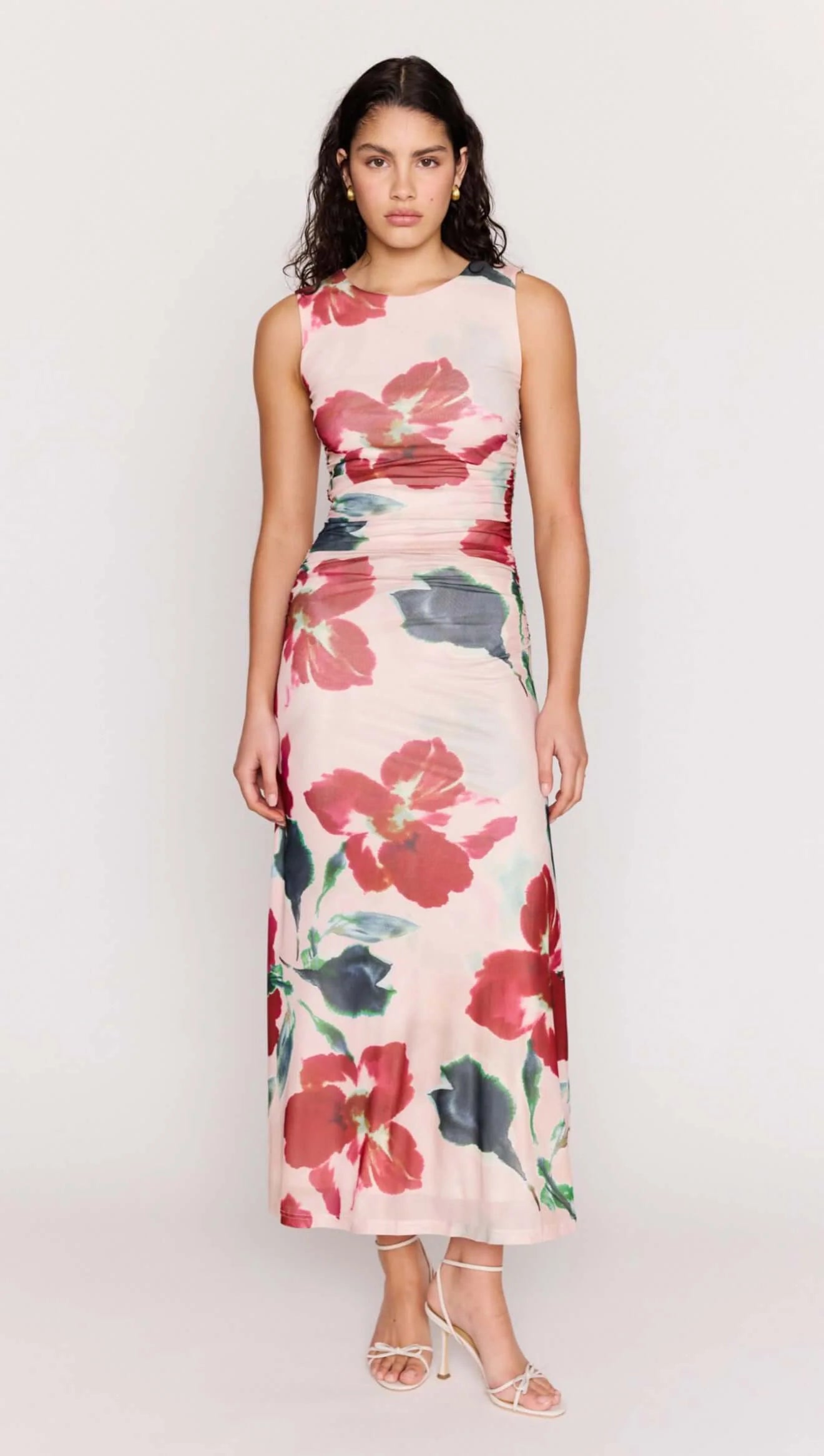 MINKPINK Arabella Mesh Midi Dress - pink floral