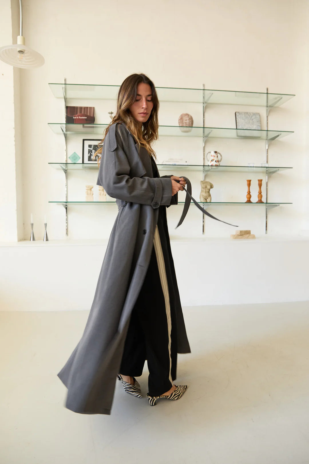 Jasmine Alexa Serena Trench Coat - steel grey