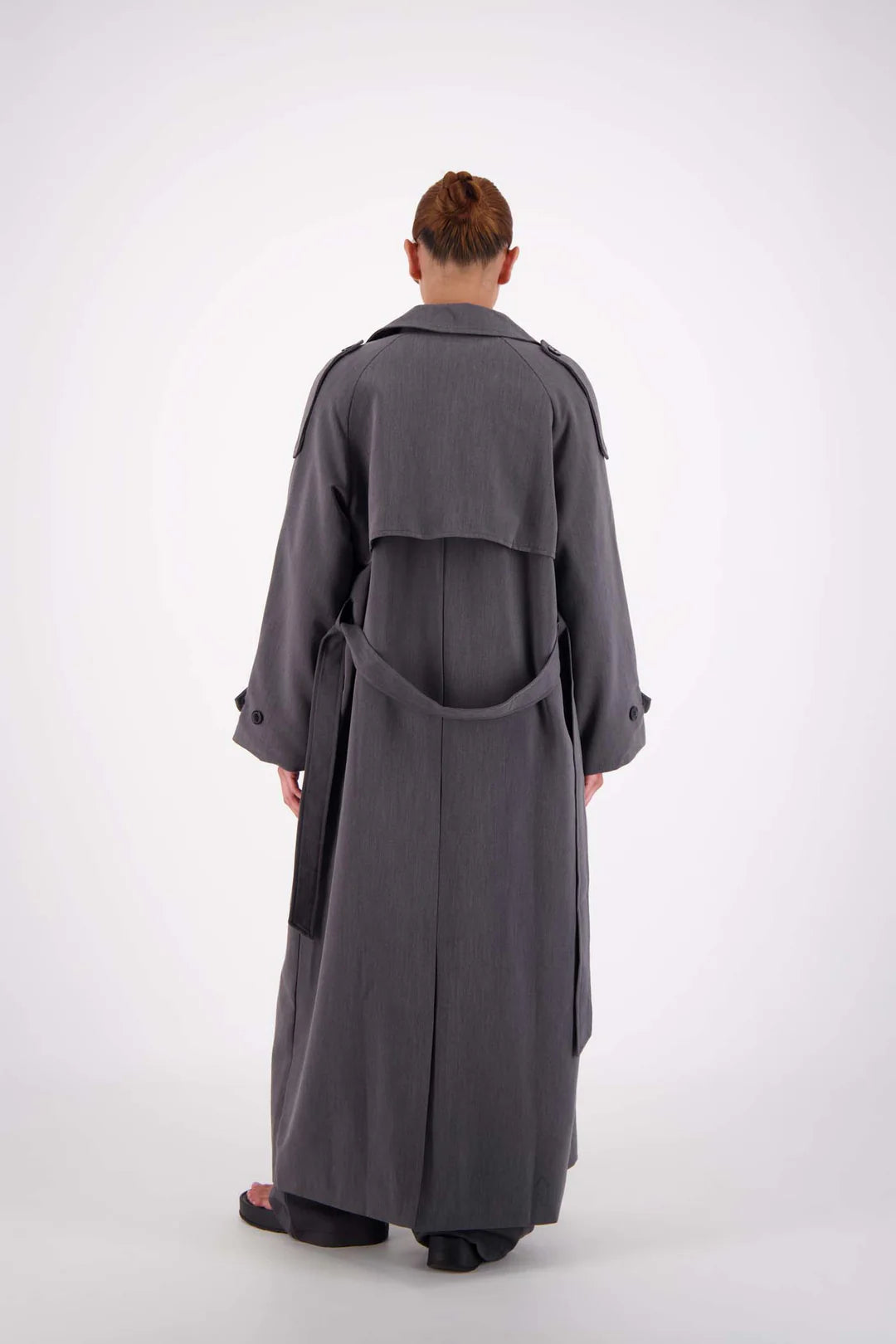 Jasmine Alexa Serena Trench Coat - steel grey
