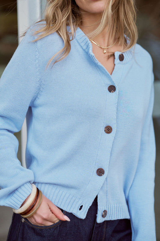 Ceres Nelly Long Sleeve Knit Cardi - china blue