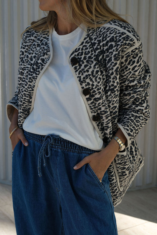 Ceres Comfy Quilted Jacket - leopard