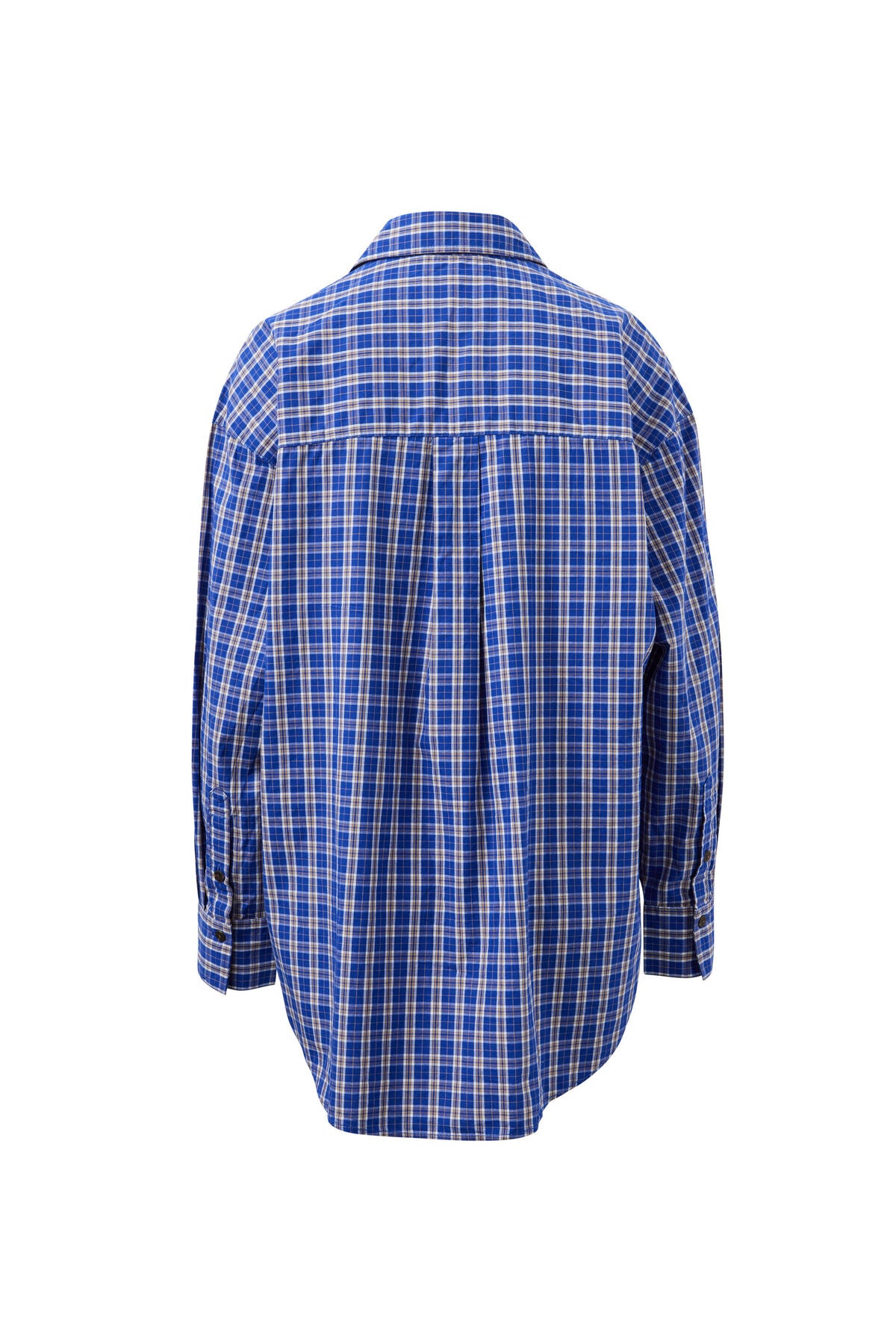 Ceres Peta Oversized Shirt - polo blue check