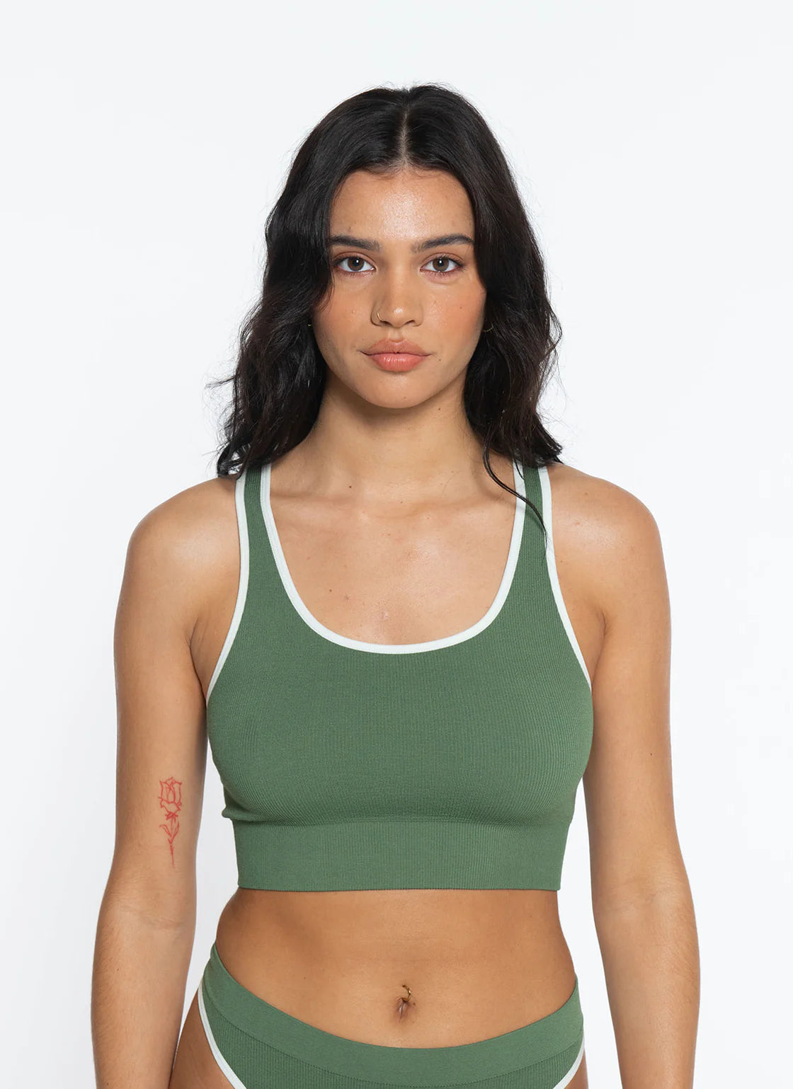 Nat V Racer Crop - moss green Limited Edition