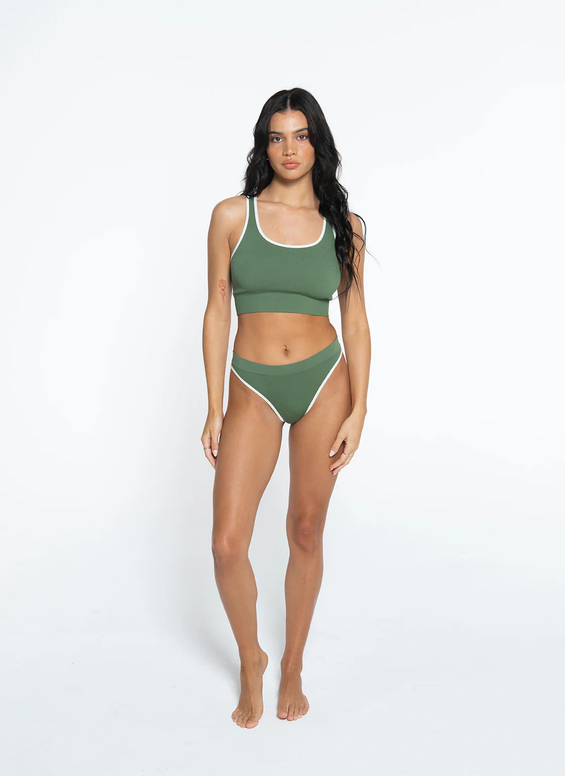 Nat V Racer Crop - moss green Limited Edition