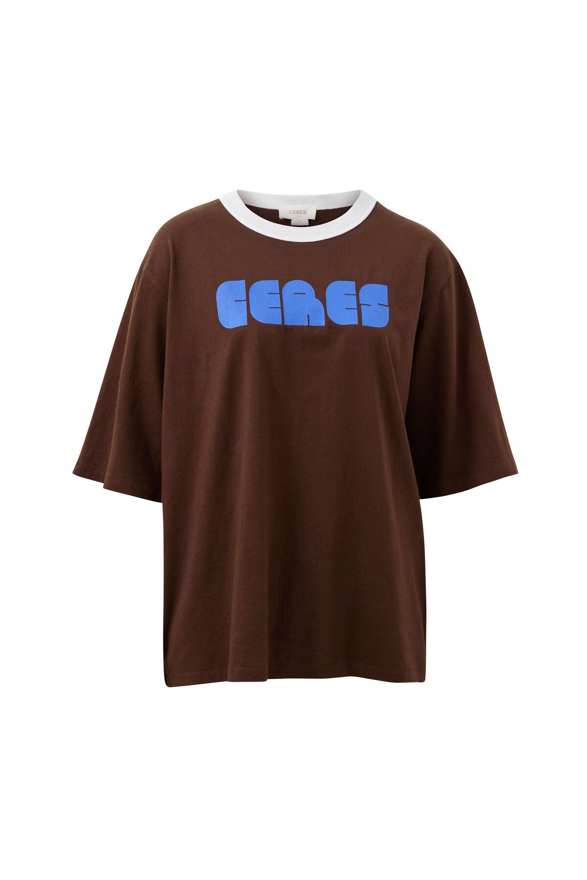 Ceres Luna Relaxed Tee - chocolate ceres abstract