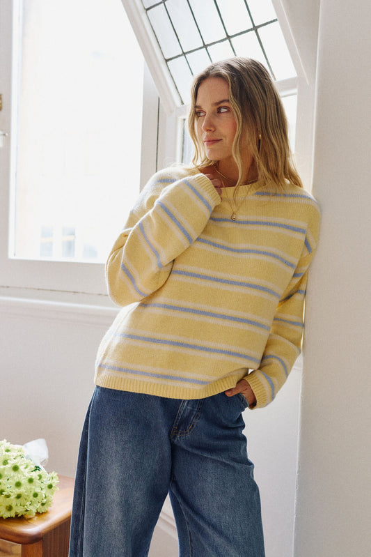 Ceres Clem Knot Pullover - butter stripe