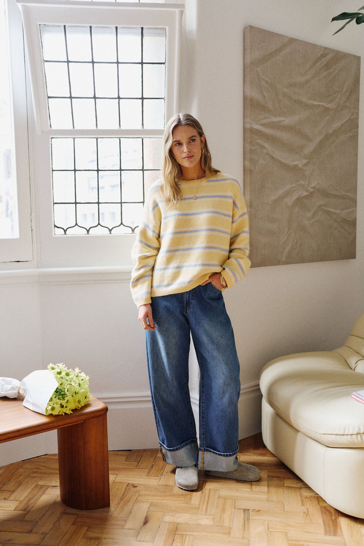 Ceres Clem Knot Pullover - butter stripe