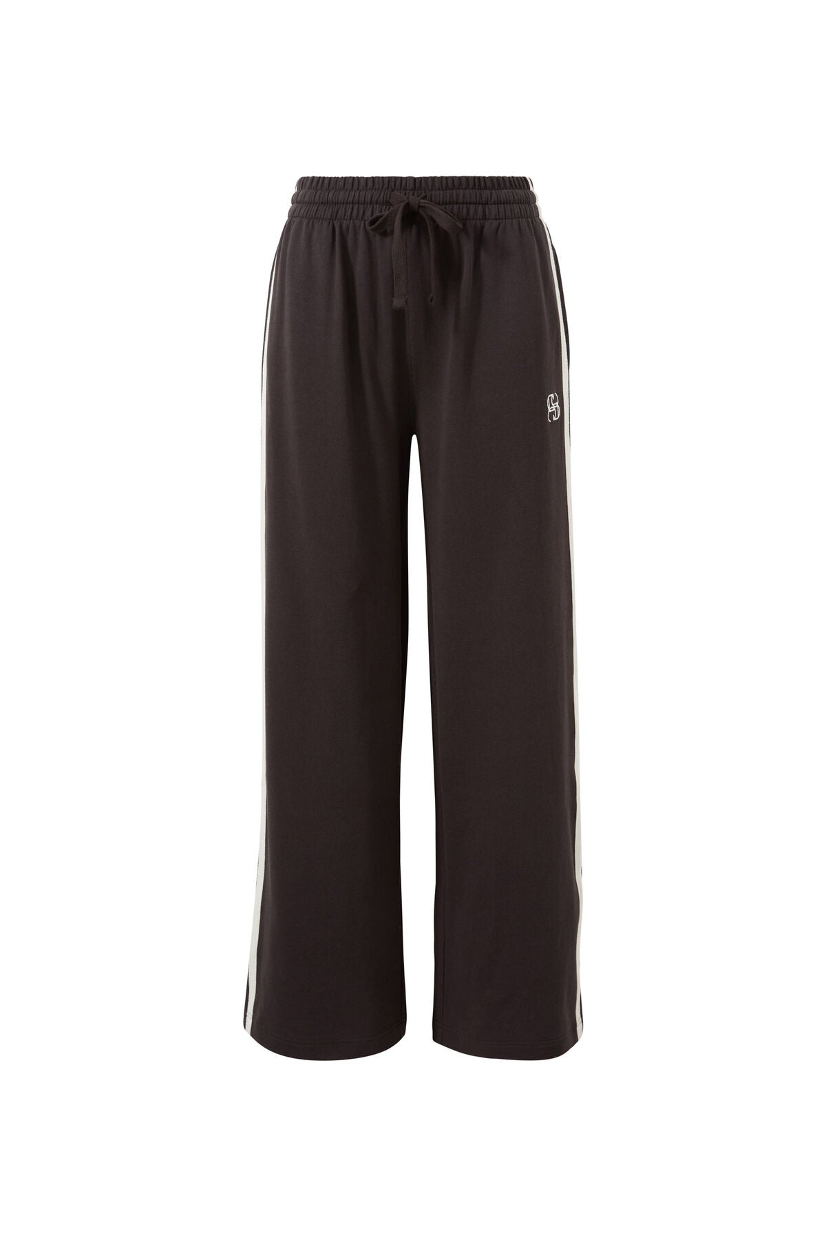 Ceres Gigi Wide Leg Terry Trackpant- phantom side stripe