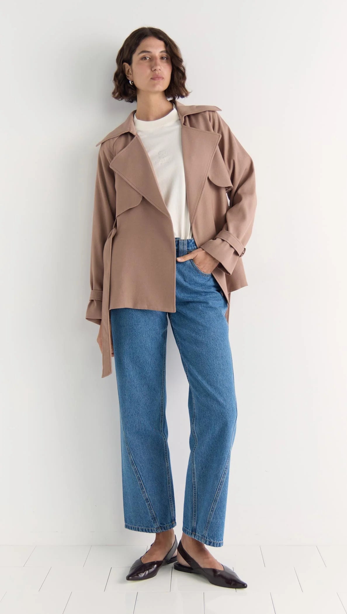 Staple the Label Olea Crop Tie Waist Coat