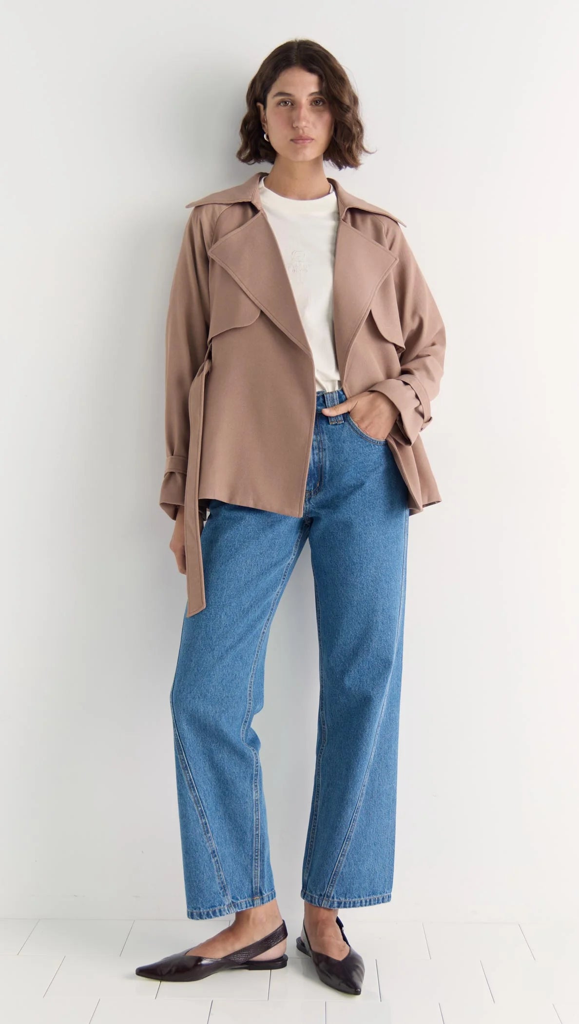 Staple the Label Olea Crop Tie Waist Coat