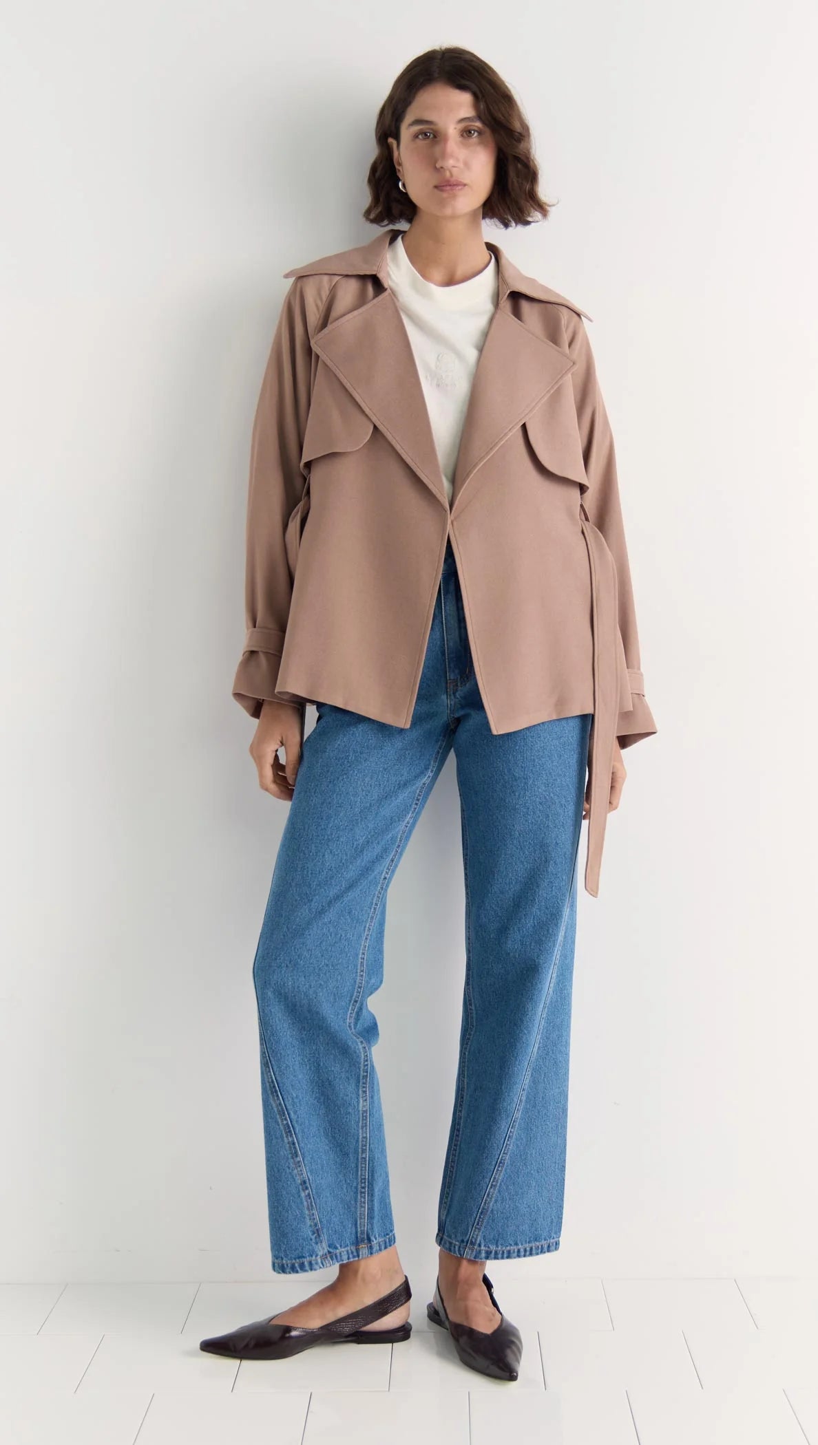 Staple the Label Olea Crop Tie Waist Coat