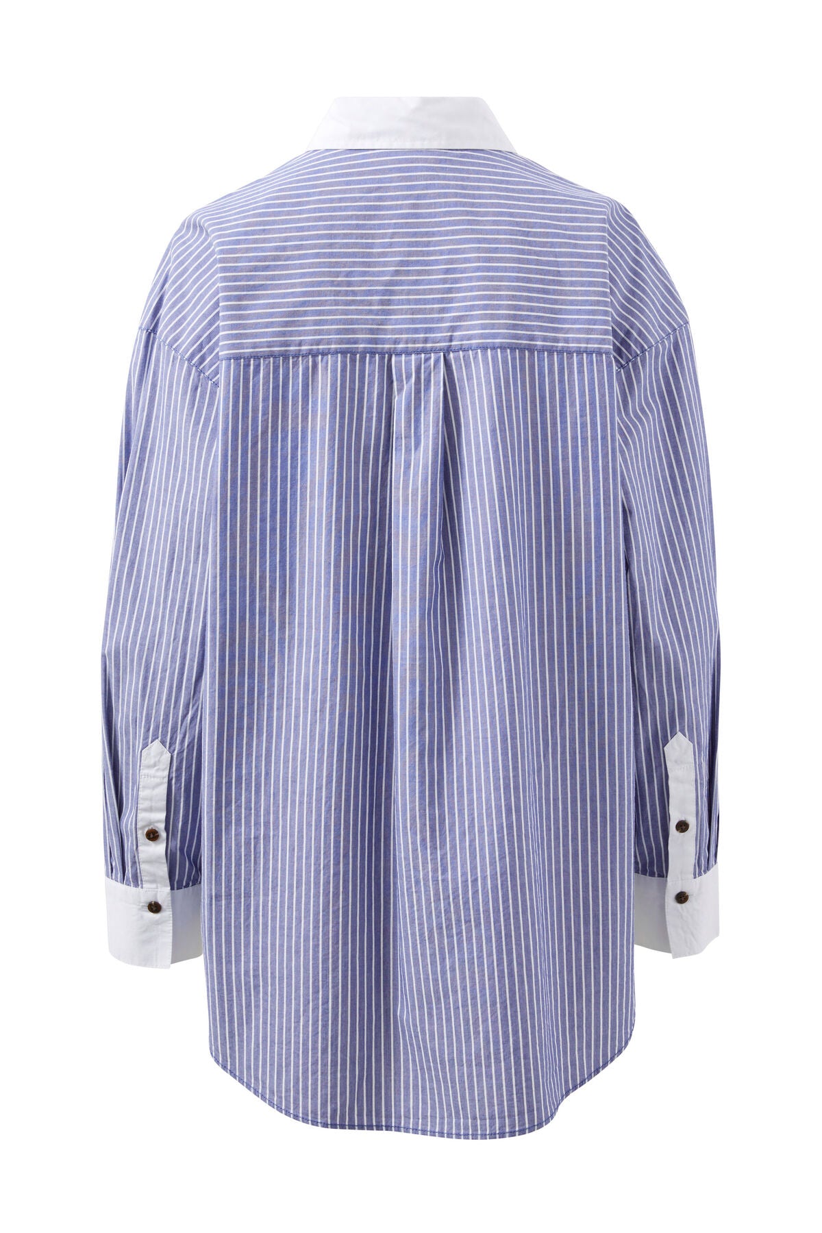 Ceres Peta Oversized Shirt - college blue stripe white collar