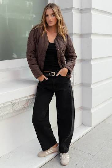 Among the Brave Varsity Forward Seam Barrel Jean - black wash