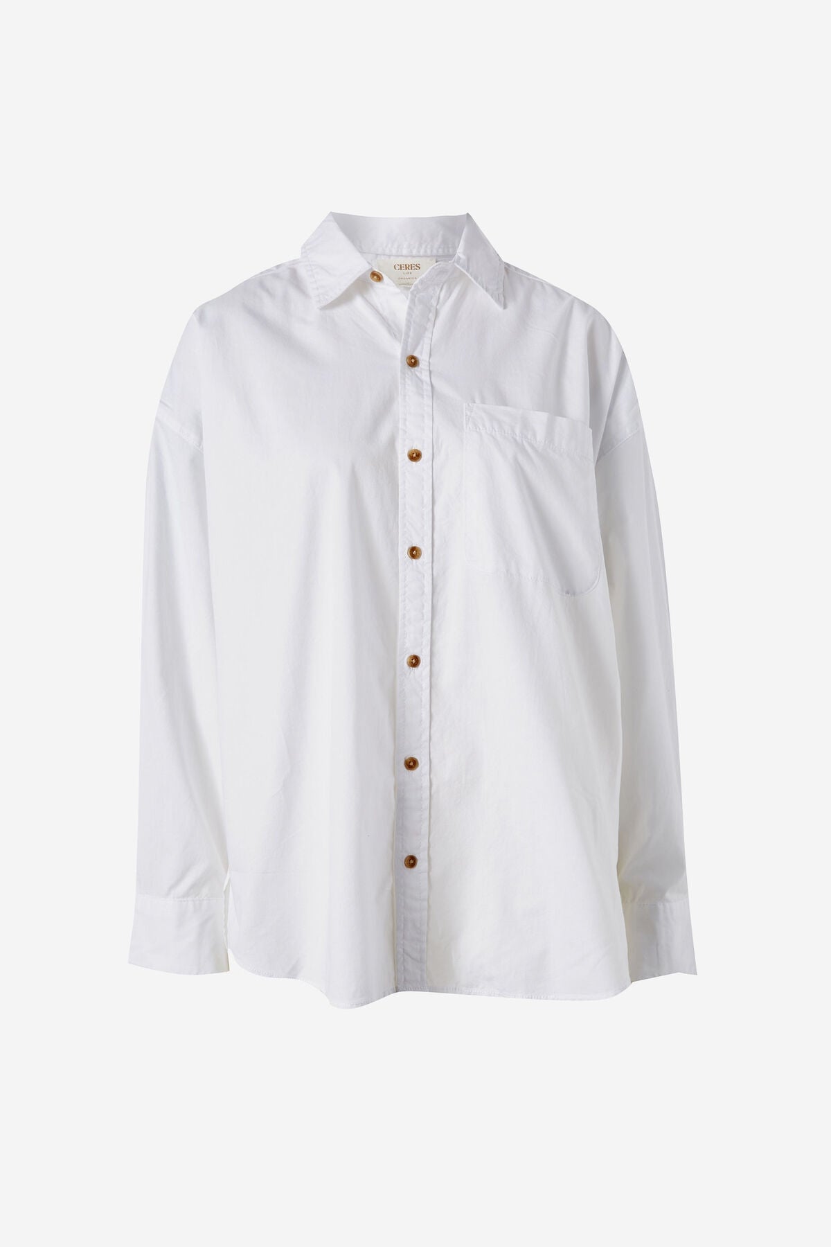 Ceres Life Oversized Shirt - white organic cotton