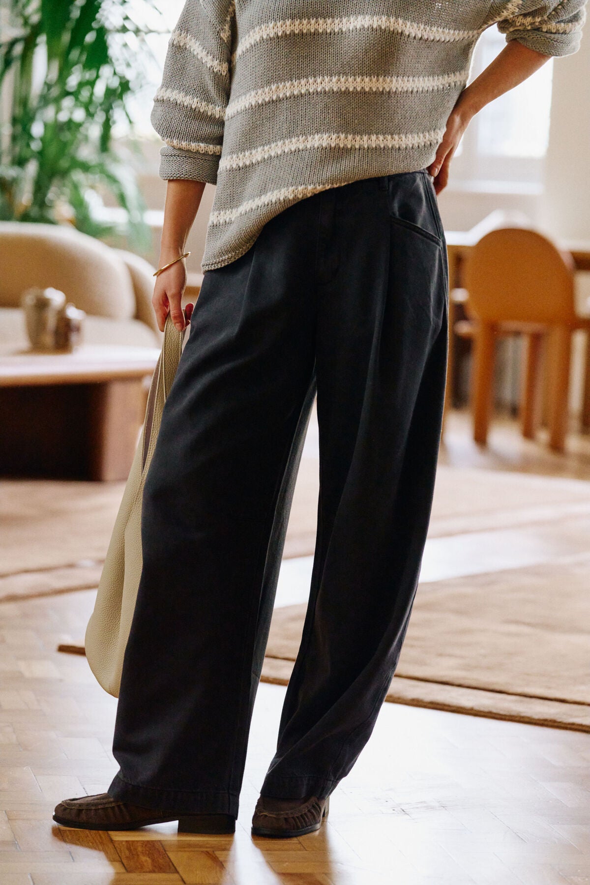 Ceres Gemma Pleat Pant - washed black