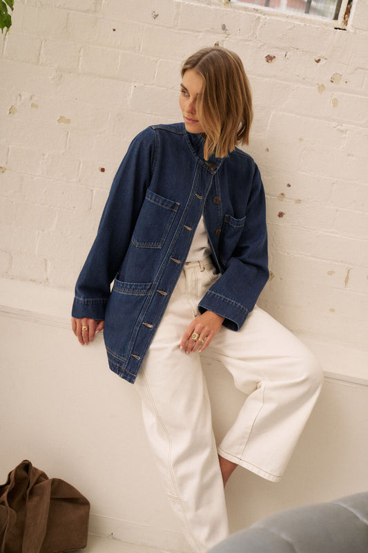 Ceres Tilda Funnel Neck Shacket - midnight