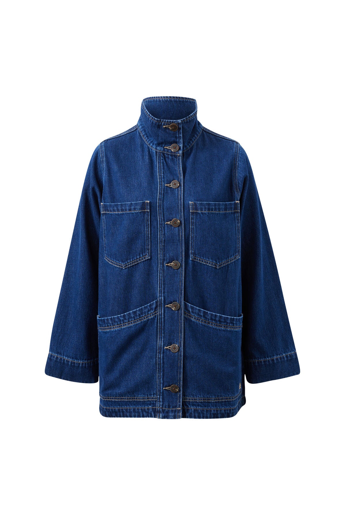 Ceres Tilda Funnel Neck Shacket - midnight
