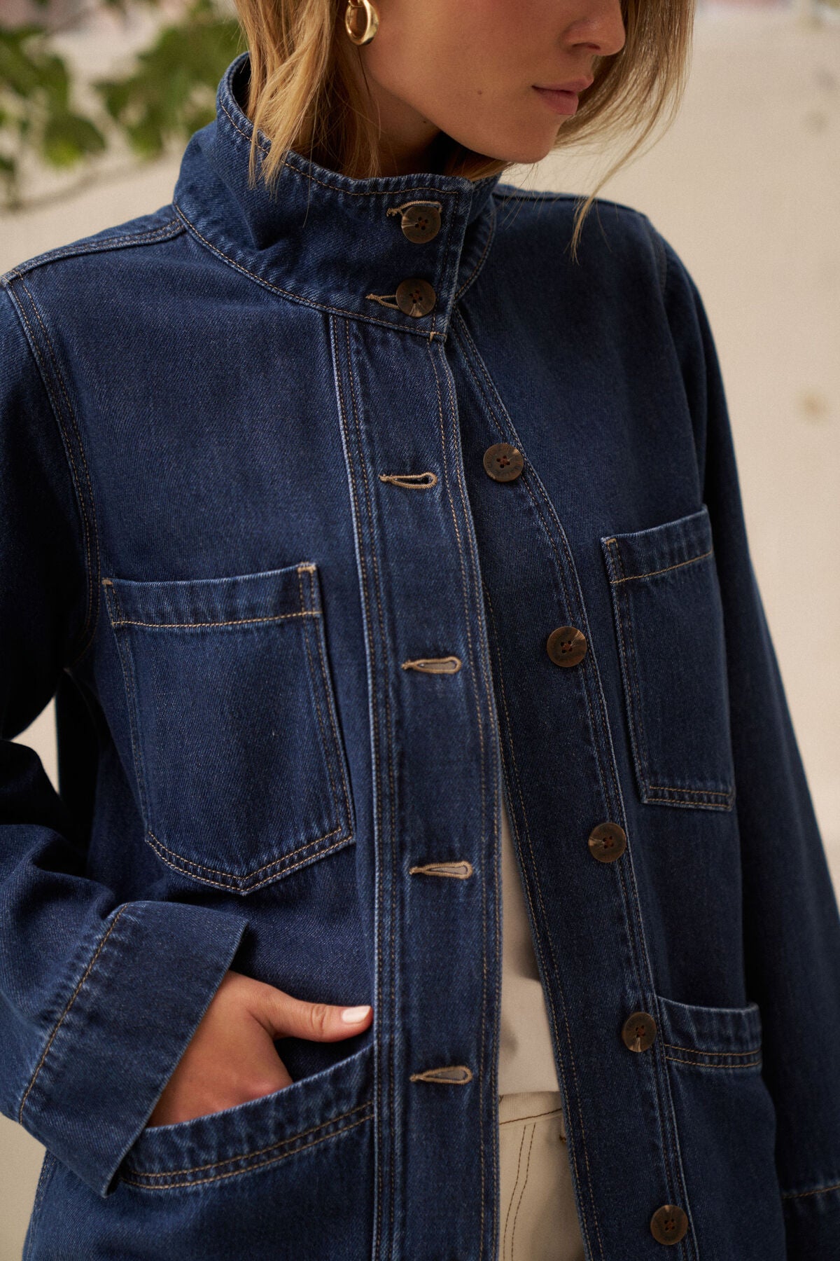 Ceres Tilda Funnel Neck Shacket - midnight