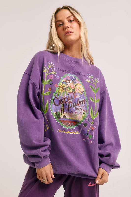 Sabbi the Store Cupid Hotel Unisex Jumper- purple