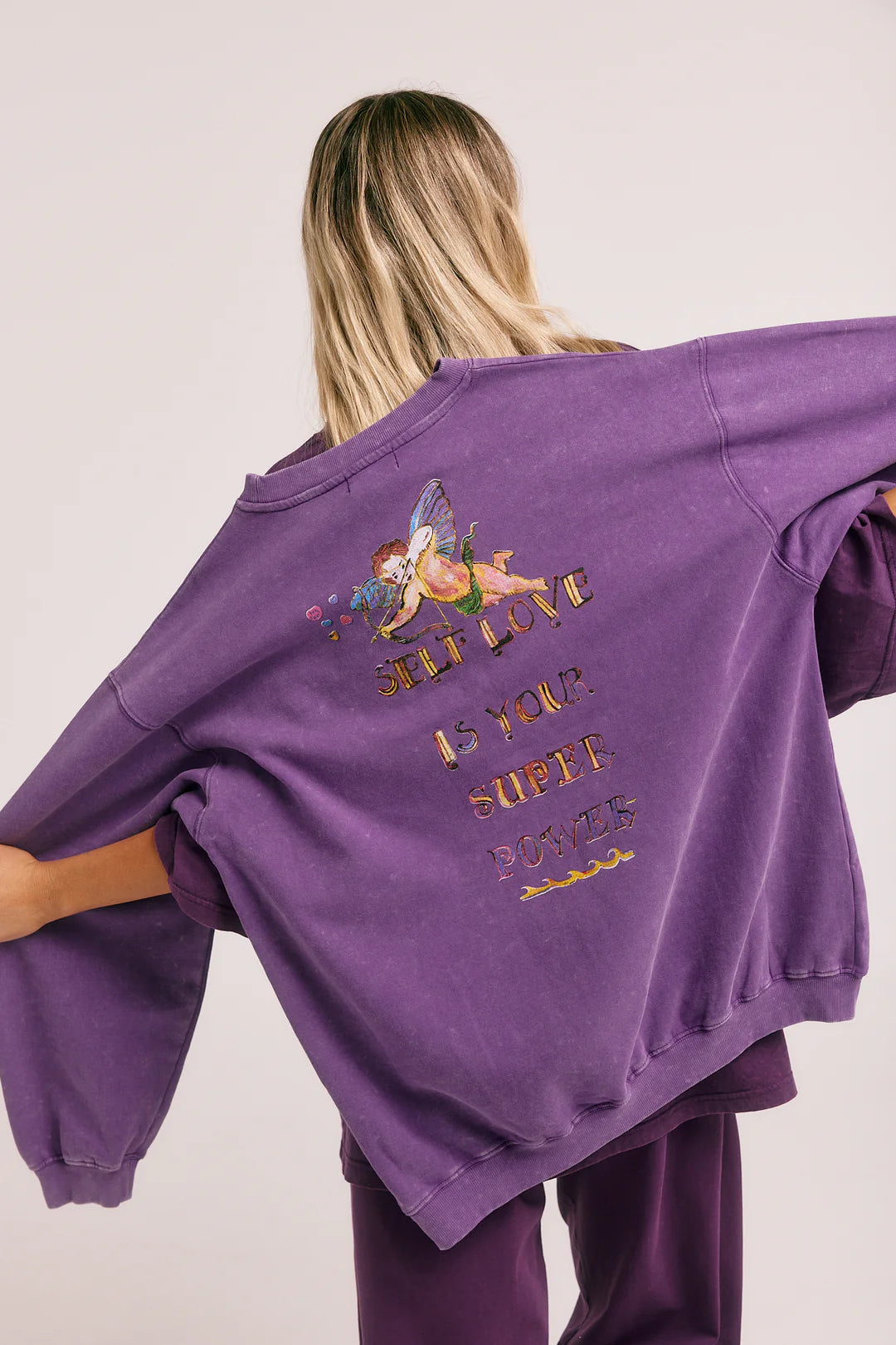 Sabbi the Store Cupid Hotel Unisex Jumper- purple