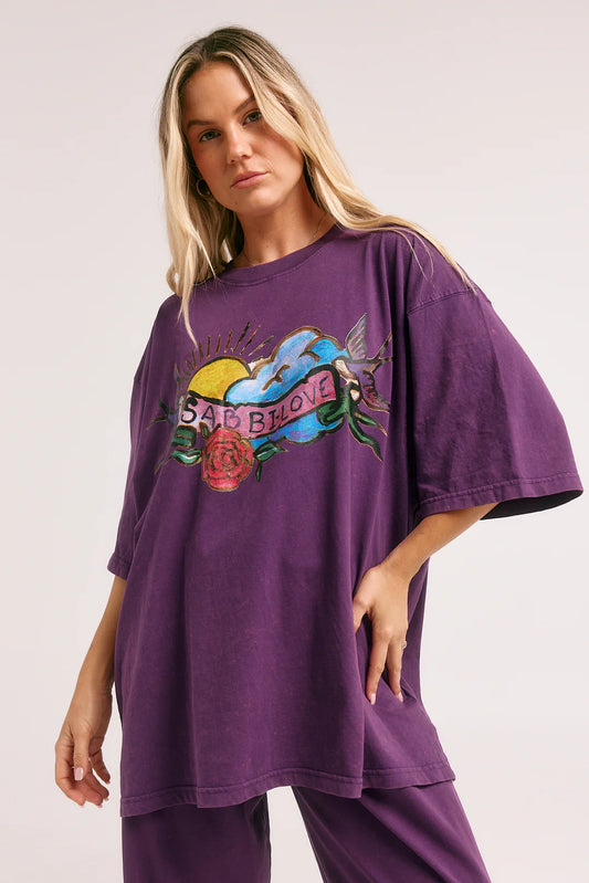 Sabbi the Store The Very Oversized Cupid Hotel Tee - purple