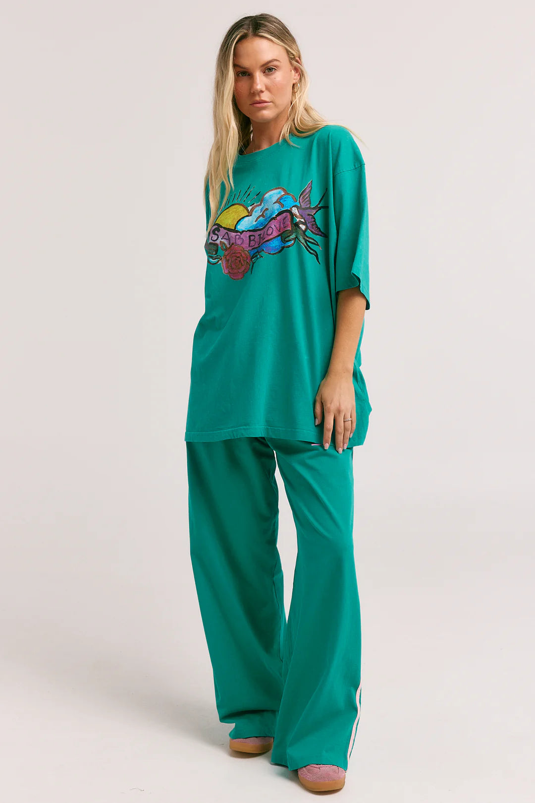 Sabbi the Store The Very Oversized Cupid Hotel Tee - teal