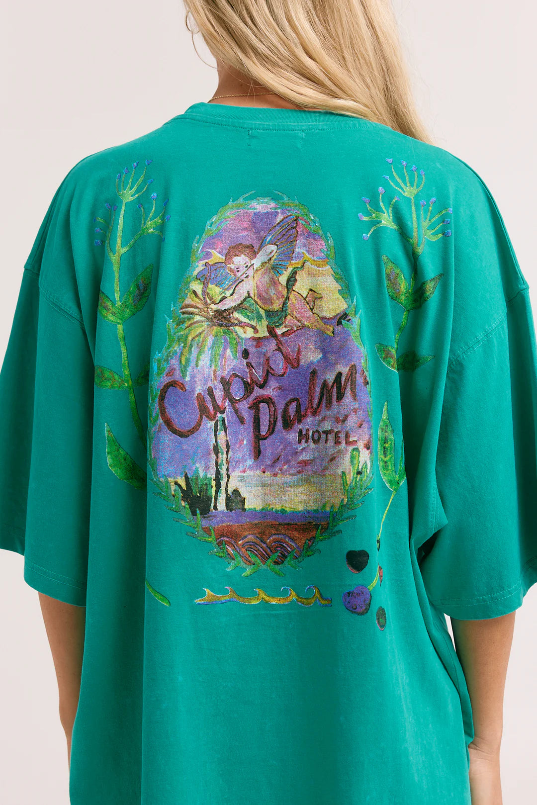 Sabbi the Store The Very Oversized Cupid Hotel Tee - teal