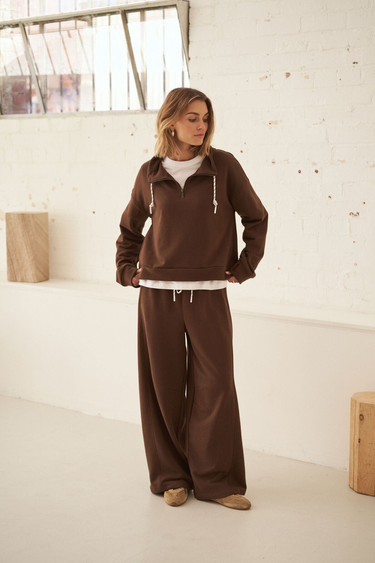 Ceres Eva Sporty Half Zip - chocolate